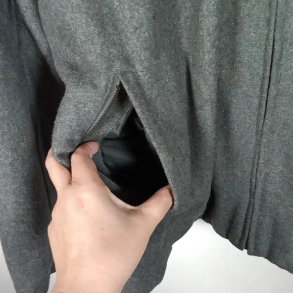 Steve & Barry's the wool mammoth jacket size gray plea coat 2X large  lined - Picture 4 of 6